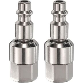 HARFINGTON 2pcs Swivel Air Plug 1/4" NPT Female Thread 1/4" Body M Industrial Type Industrial Swivel Coupler Plug Air Hose Fittings Connector