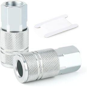 GASHER 2PCS Female Quick Connect Air Coupler, 3/8 Basic Flow Industrial Coupler，For Air Compressor