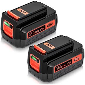 2Pack 40 Volt MAX 3.0Ah Lithium ion Replacement Battery Compatible with Black and Decker 40V Battery LBX2040 LBXR36 LBXR2036 LST540 LCS1240 LBX1540 LST136W 40V Cordless Power Tools Battery (Orange)