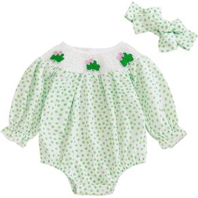 YINGISFITM Newborn Infant Baby Girl Christmas Outfit Santa Long Sleeve Plaid Bubble Romper First 1st Christmas Girl Clothes in Kuwait