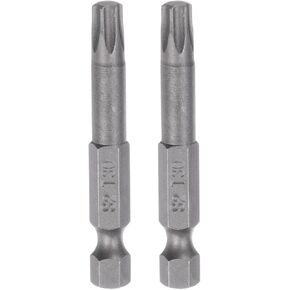 HARFINGTON 2pcs T30 Star 5 Point Screwdriver Bit 1/4" Hex Shank 2" Length Magnetic Security Torx Head Screw Driver Power Tool