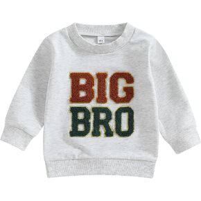 Toddler Baby Boy Girl Sweatshirts Lil Big Bro Sis Matching Shirt Crewneck Long Sleeve Brother Sisters Sweat Tops
