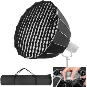 FOMITO Parabolic Softbox 35.4 inch/90cm Quick Release Deep Light Soft Box III KP2-90 with Honeycomb Grid Bowens Mount for Monolight Photo Studio Strobe Lighting