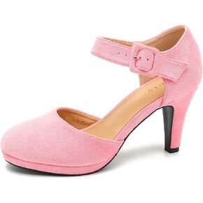 LIURUIJIA Womens Closed Toe High Heels Pumps D'Orsay Ankle Strap Comfortable Platform Heels Shoes Casual Dressy in Kuwait