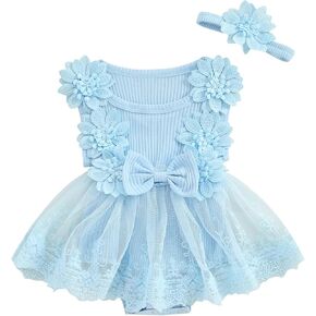 MERSARIPHY Newborn Baby Girl Boho Outfits Infant Lace Tulle Ruffle Bubble Romper Dress Jumpsuit Bodysuit Photoshoot Clothes in Saudi Arabia