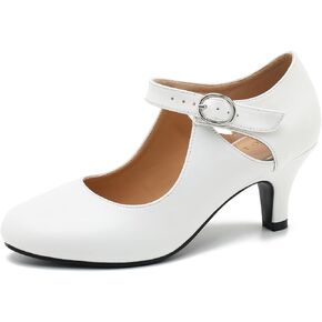 Women's Low Kitten Heels Mary Janes Pumps Cutout Round Toe Retro Vintage Hollow Out Ankle Strap Dress Shoes