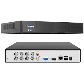 Hiseeu 3K 8 قنوات DVR مسجل فيديو رقمي للأمان متقدم 5 ميجابكسل DVR مع اكتشاف مركبة الشخص لكاميرا CCTV الأمنية، AHD/TVI/CVI/CVBS/IPC، الوصول عن بعد، بدون رسوم شهرية، لا يوجد محرك أقراص ثابت
