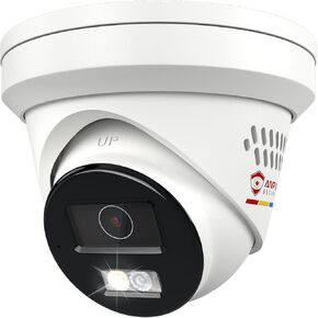 Anpviz 8MP IP PoE Camera, Strobe Light and Audio Alarm, Metal Turret 4K Security Camera Outdoor, 2 Way Audio, Smart Color Night Vision, Human/Vehicle Detection, IP67 Waterproof, 2.8mm Lens (H Series)