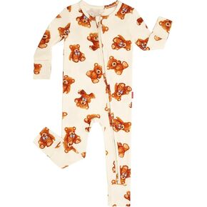 Baby Boy Snug Fit One-Piece Footless Zipper Pajamas Bamboo Viscose Long Sleeve Romper