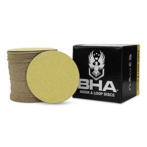 BHA 5" Inch No Hole Hook and Loop Sanding Discs for Orbital DA Sanders - 100 Pack (180 Grit)