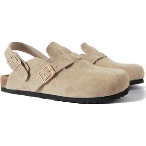 Women's Suede Clogs Slingback Mules for Women Clogs with Strap for Women Cork Footbed Sandals
