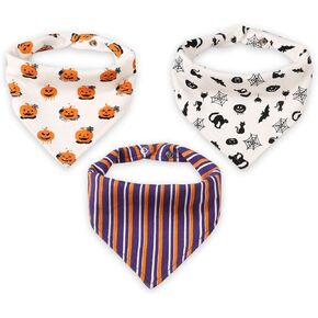 Little Dimsum Halloween Baby Bandana Bibs 3 Pack Super Absorbent Drool Bibs Cotton Teething