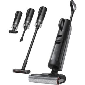 dreame H12 Dual Smart Wet Dry Vacuum Cleaner, Floor Cleaner Mop Combo 4-in-1 Cordless Vacuum for Multi-Surface, One-Step Self Cleaning with Hot Air Drying, Black