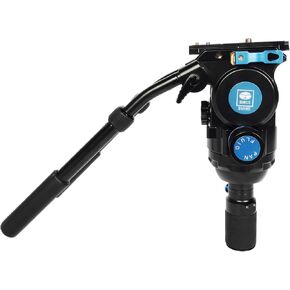 Video Fluid Head with Flat Base and Adjustable Handle, Quick Release Plate, 75mm Half-Bowl Quick-Release Handle, Load up to 33.1Ibs, Fluid Head for Video Cameras, DSLR Cameras