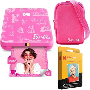 KODAK x Barbie Step Slim Wireless Instant Portable Photo Mobile Printer Barbie Starter Bundle (Signature Style)+ Barbie Deluxe Camera Case + Zink Paper (20 Sheets)