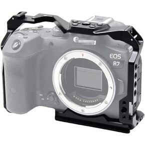 Camera Cage Compatible for Canon R7 EOS R7 Camera Cage with Quick Release Plate,Cold Shoe Mount for Microphone and Light in Saudi Arabia