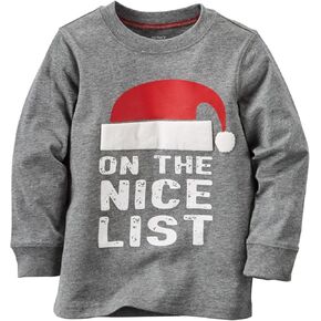 Carter's Baby Boy's Slogan Tee - On The Nice List Months
