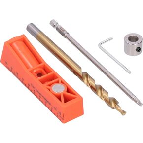 Pocket Hole Jig Kit, Spliceable Pocket Hole Jig Kit, 2 in 1 Pocket Hole Jig Kit, Including One Hole Jig, Step Drill Bit, Hex Wrench, Jigs