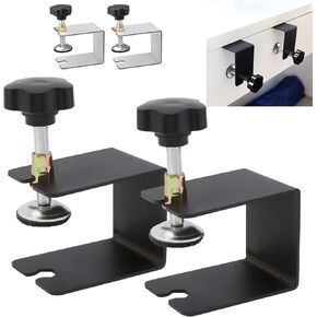 Drawer Fixing Clip, Drawer Front Panel Installation Clamp Cabinet Hardware Jig C Clamps Drawer Drill Hole Guide C Clamp for Woodworking Tables Desk Mount, with Big Silicone Protective Pad (2)