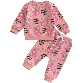 DuAnyozu Toddler Baby Girl Boy Christmas Outfit Santa Embroidered Crewneck Sweatshirt Long Sleeve Shirt Pants Winter Clothes