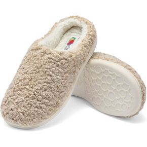 Fruit of the Loom Women's Berber Clog - Comfortable, Memory Foam Sole, Indoor/Outdoor, Machine Washable