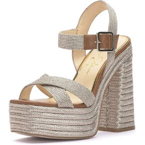 صندل نسائي من Jessica Simpson بحزام كاحل منسوج من Brycen