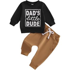 Infant Toddler Baby Boy Long Sleeve Shirt Casual Pants Sweatpants Set Fall Winter Clothes Set 2Pcs Outfits Set