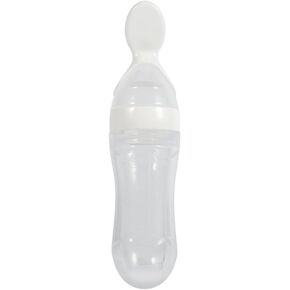 Silicone Spoon Bottle 90ml, 'S Food Supplement Bottle Rice Cereal Spoon for Semifluid Foods Bottle Feeder(blue)