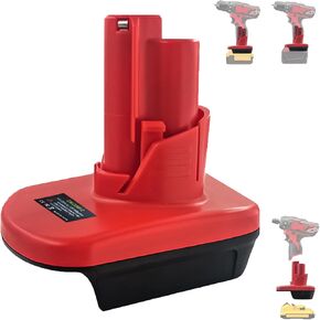 Battery Adapter for DeWalt 20V & for Milwaukee M18 18V Li-ion Battery to Work for Milwaukee M12 12V Power Tools (1PCS DM20M12 Converter)