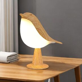 Night Light for Kids, Bird Light Small Lamp Touch Lamp with 3 Level Brightness Rechargered Animal Lamp Red Plastic Dimmable Lamp Nursery Light Cute Lamp Table Lamp for Bedroom, Kitchen (Mahogany)