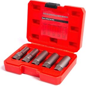TGHLMH 5 Piece spiral type deep extractor set, for removing deep-set and broken nuts,studs, bolts, fittings, threaded tubes;