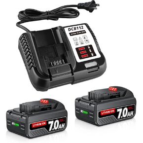 7.0Ah 20Volt Replacement for Dewalt 20V Max Battery DCB200 DCB204 DCB206 DCD/DCF/DCG Series Compatible with Dewalt 20V Cordless Power Tools(2-Pack)