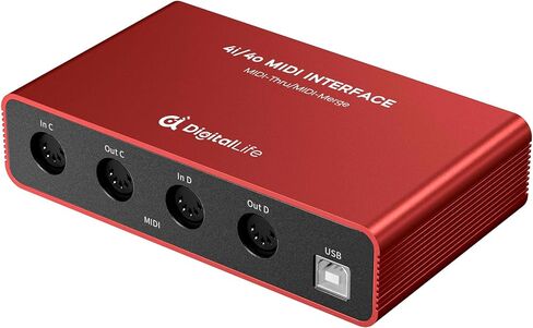 DigitalLife UMB06 4i/4o MIDI من خلال صندوق مع دمج 2i/4o MIDI، محول واجهة MIDI-USB in Kuwait