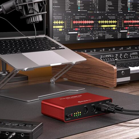 DigitalLife UMB06 4i/4o MIDI من خلال صندوق مع دمج 2i/4o MIDI، محول واجهة MIDI-USB in Kuwait