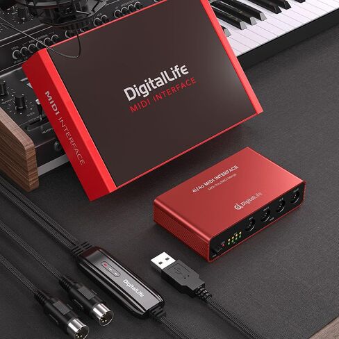 DigitalLife UMB06 4i/4o MIDI من خلال صندوق مع دمج 2i/4o MIDI، محول واجهة MIDI-USB in Kuwait
