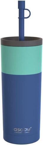 asobu Sippy Double Wall Stainless Steel Tumbler with Silicone Flexible Straw, 20 Ounces (Pastel Blue) in Kuwait