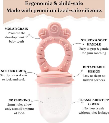 7-in-1 Baby Food Fruit Feeder with 3 Size Pacifier Pouches & Interchangeable Heads | Breastmilk Popsicles Teether | Multi-Function Infant Teething Toy & Soother | Complete Self-Feeding Set in Saudi Arabia