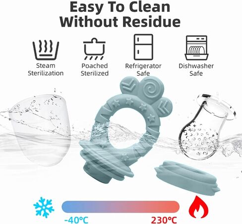 7-in-1 Baby Food Fruit Feeder with 3 Size Pacifier Pouches & Interchangeable Heads | Breastmilk Popsicles Teether | Multi-Function Infant Teething Toy & Soother | Complete Self-Feeding Set in Saudi Arabia