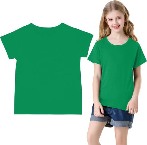 Phedrew Kids Cotton T-Shirt Solid Color Short Sleeve Crewneck Basic Tops for Unisex Boys and Girls in Saudi Arabia
