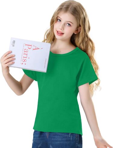 Phedrew Kids Cotton T-Shirt Solid Color Short Sleeve Crewneck Basic Tops for Unisex Boys and Girls in Saudi Arabia