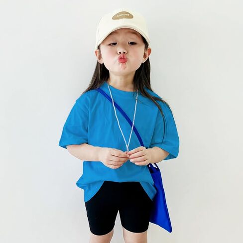 Phedrew Kids Cotton T-Shirt Solid Color Short Sleeve Crewneck Basic Tops for Unisex Boys and Girls in Saudi Arabia