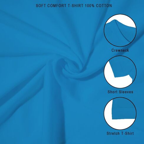 Phedrew Kids Cotton T-Shirt Solid Color Short Sleeve Crewneck Basic Tops for Unisex Boys and Girls in Saudi Arabia