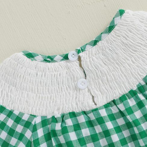YINGISFITM Newborn Infant Baby Girl Christmas Outfit Santa Long Sleeve Plaid Bubble Romper First 1st Christmas Girl Clothes in Kuwait