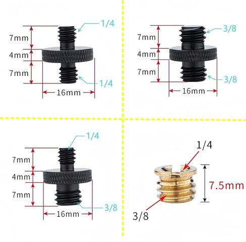 Homeet 26 قطعة مسامير الكاميرا جبل مجموعة 1/4 بوصة و 3/8 بوصة الخيوط محول مسامير محول فلاش الحذاء جبل لكاميرا DSLR/ترايبود/مونوبود/Ballhead/ضوء فلاش/لوحة الإفراج السريع in Kuwait