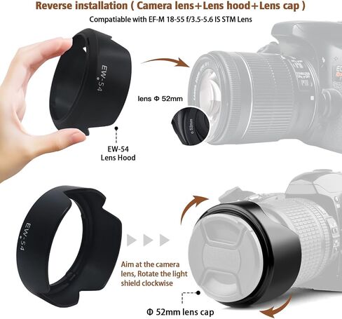 EW-65C Lens Hood,Compatible for Canon RF 16mm F2.8 STM lens or R6 R5 RP R Camera camera,Reversible Lens Shade+1pcs Lens cleaning cloth in Saudi Arabia