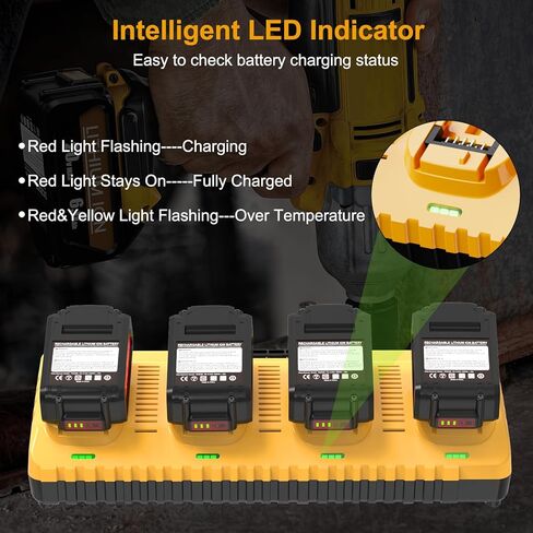 Replacement Charger for Dewalt 12V 20V MAX Chager DCB104, 4-Port, Rapid Charge, 2 USB Ports in Saudi Arabia