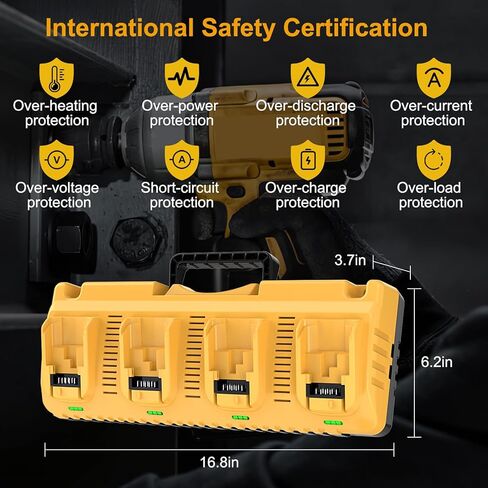 Replacement Charger for Dewalt 12V 20V MAX Chager DCB104, 4-Port, Rapid Charge, 2 USB Ports in Saudi Arabia