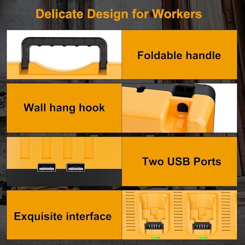 Replacement Charger for Dewalt 12V 20V MAX Chager DCB104, 4-Port, Rapid Charge, 2 USB Ports in Saudi Arabia