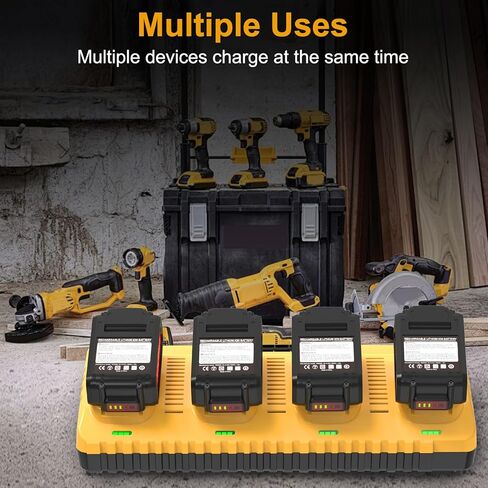 Replacement Charger for Dewalt 12V 20V MAX Chager DCB104, 4-Port, Rapid Charge, 2 USB Ports in Saudi Arabia