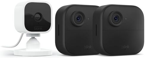 Blink Outdoor 4 (4th Gen) + Blink Mini – Smart security camera, two-way talk, HD live view, motion detection, set up in minutes, Works with Alexa – 6 camera system + Mini (Black) in Saudi Arabia